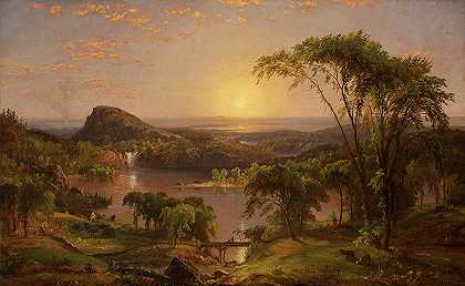 夏季，安大略湖，1857年`Summer, Lake Ontario, 1857 by Jasper Francis Cropsey