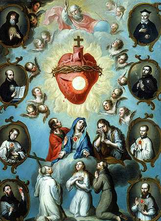 耶稣的心，1759年`The Heart of Jesus, 1759 by Juan Patricio Morlete Ruiz