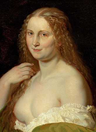 约瑟芬娜肖像，1855年`Portrait of Josefina, 1855 by Josef Manes