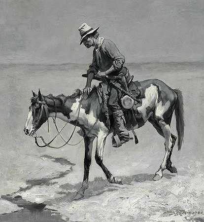 德克萨斯小马队，1889年`Texas Pony, 1889 by Frederic Remington