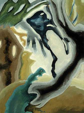 巴恩亚德幻想，1935年`Barnyard Fantasy, 1935 by Arthur Dove
