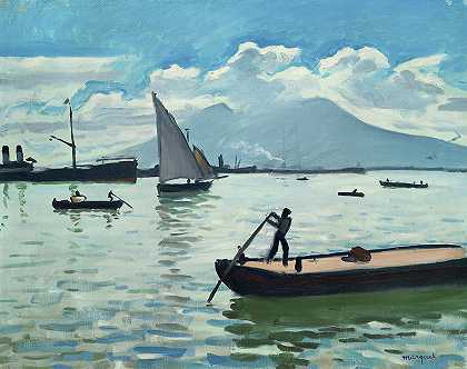 那不勒斯湾，1909年`Gulf of Naples, 1909 by Albert Marquet