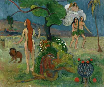 失乐园，大约1890年`Paradise Lost, circa 1890 by Paul Gauguin