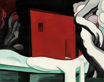 《冰雪与辉光》，1935年`Snow and Glow, 1935 by Oscar Bluemner