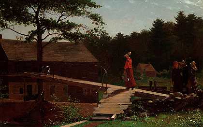 老磨坊，晨钟`Old Mill, Morning Bell by Winslow Homer