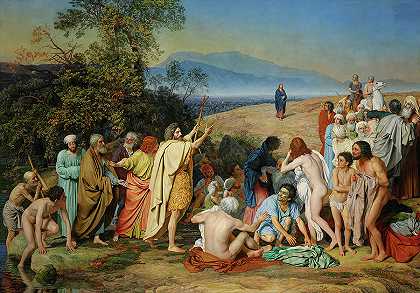 1857年基督在人民面前的出现`The Appearance of Christ Before the People, 1857 by Alexander Andreyevich Ivanov