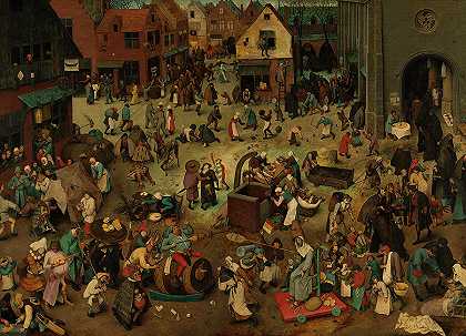 嘉年华和四旬斋之间的斗争，1559年`The Fight Between Carnival and Lent, 1559 by Pieter Bruegel the Elder