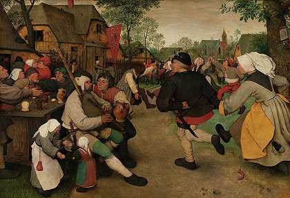 农民舞蹈，1567年`The Peasant Dance, 1567 by Pieter Bruegel the Elder