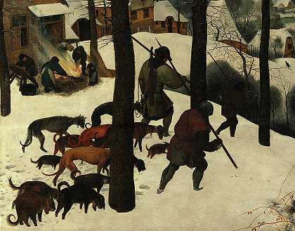《猎人归来》，1565年`The Return of the Hunters, 1565 by Pieter Bruegel the Elder