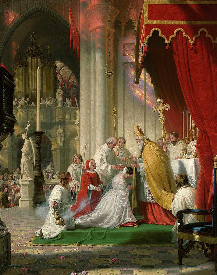 揭开面纱，1863年`Taking the Veil, 1863 by Robert Walter Weir