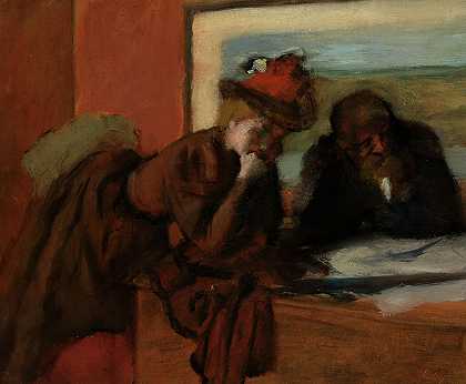 对话，1895年`The Conversation, 1895 by Edgar Degas