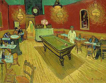 《夜咖啡馆》创作于1888年`The Night Cafe, Painted in 1888 by Vincent van Gogh
