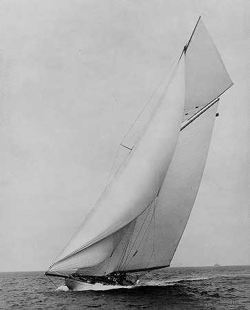 哥伦比亚号游艇，1901年`Yacht Columbia, 1901 by Charles Edwin Bolles
