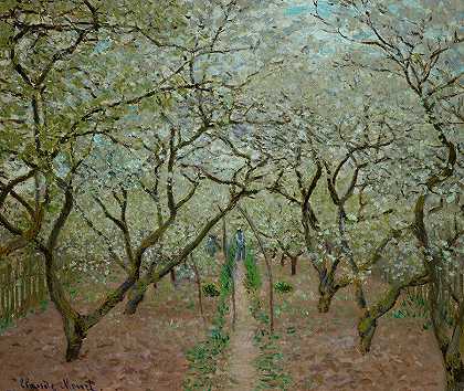 盛开的果园，1878年`Orchard in Bloom, 1878 by Claude Monet