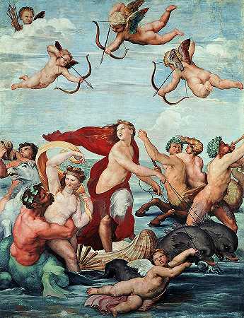 加拉蒂亚的胜利，1514年`Triumph of Galatea, 1514 by Raphael