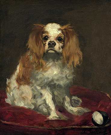 查尔斯国王猎犬，1866年`A King Charles Spaniel, 1866 by Edouard Manet