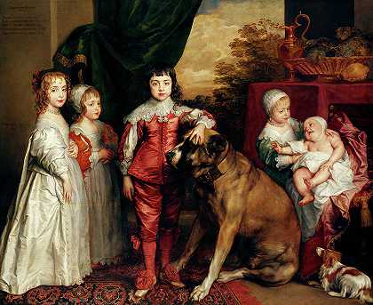查理一世的五个长子，1637年`The Five Eldest Children of Charles I, 1637 by Sir Anthony van Dyck