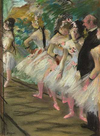 芭蕾舞团，1880年`The Ballet, 1880 by Edgar Degas
