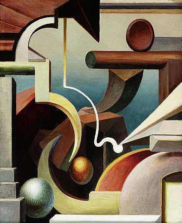 节奏结构，1919年`Rhythmic Construction, 1919 by Thomas Hart Benton