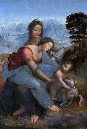 圣母与圣安妮之子，1503年`The Virgin and Child with Saint Anne, 1503 by Leonardo da Vinci