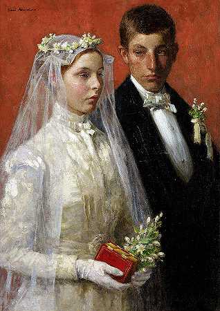 婚姻，1893年`Marriage, 1893 by Gari Melchers