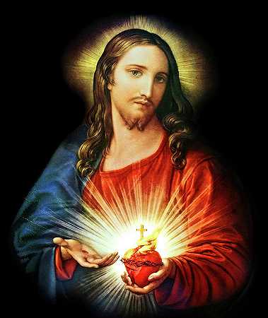 耶稣的圣心`Sacred Heart of Jesus by Old Master