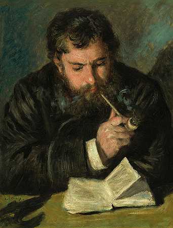 克劳德·莫内，1872年`Claude Monet, 1872 by Auguste Renoir