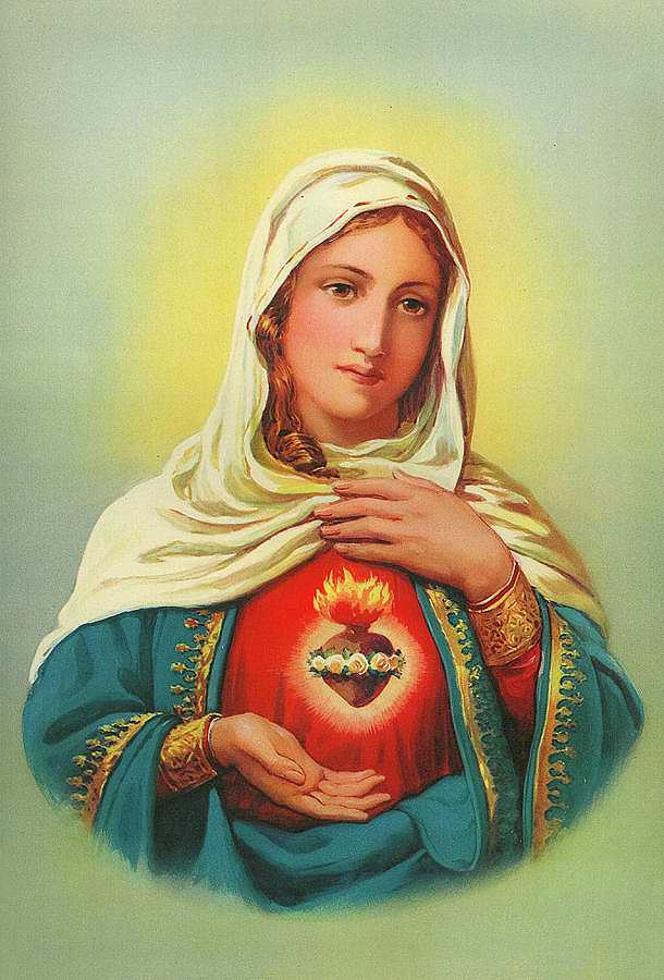 圣母玛利亚纯洁的心`Immaculate Heart of Virgin Mary by Old Master
