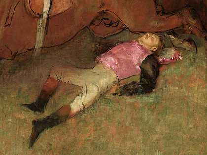 《堕落的骑师》，1866年`The Fallen Jockey, 1866 by Edgar Degas