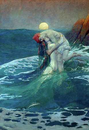 美人鱼`Mermaid by Howard Pyle