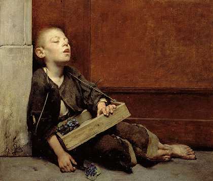 殉道者还是紫罗兰商人，1885年`A Martyr or The Violette Merchant, 1885 by Pelez Fernand