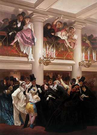 歌剧舞会，1866年`The Opera Ball, 1866 by Eugene Giraud