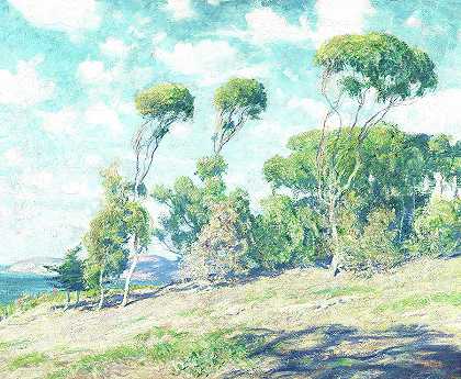 朋友树，1916年`Laguna Trees, 1916 by Guy Rose