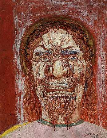 忧患之子`The Man of Sorrows by James Ensor