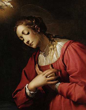 《圣母报》，1610年`The Virgin of the Annunciation, 1610 by Pierfrancesco Mazzucchelli