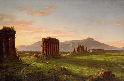 罗马坎帕尼亚，1843年`Roman Campagna, 1843 by Thomas Cole