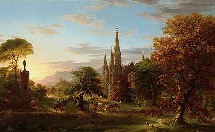 《归来》，1837年`The Return, 1837 by Thomas Cole