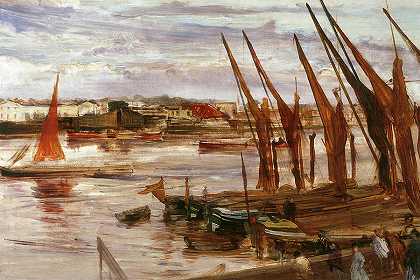 巴特西河段，1863年`Battersea Reach, 1863 by James McNeill Whistler
