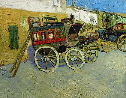 塔拉斯康驿站马车，1888年`Tarascon Stagecoach, 1888 by Vincent van Gogh