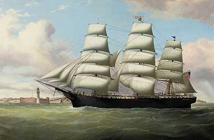 玛丽·里格斯号进入利物浦`Ship Mary Riggs Entering Liverpool by Duncan McFarlane