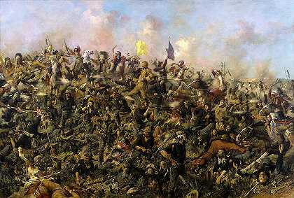 卡斯特最后一次在小喇叭上战斗`Custer\’s Last Battle on the Little Big Horn by Edgar Samuel Paxson