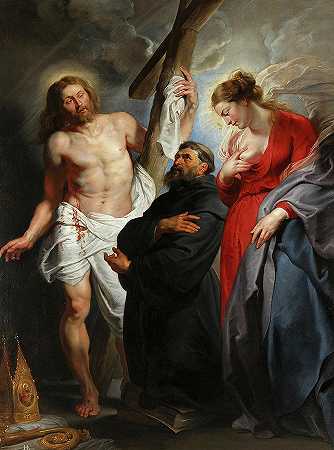 圣奥古斯丁基督与圣母之间，1616年`Saint Augustine Between Christ And The Virgin, 1616 by Peter Paul Rubens