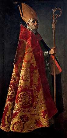 圣安布罗斯，1627年`Saint Ambrose, 1627 by Francisco de Zurbaran