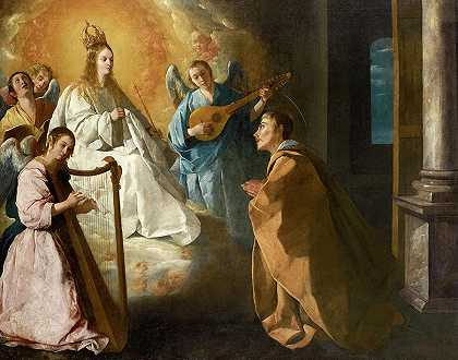 1630年圣彼得·诺拉斯科的圣母出现`The Appearance of the Virgin to Saint Peter Nolasco, 1630 by Francisco de Zurbaran