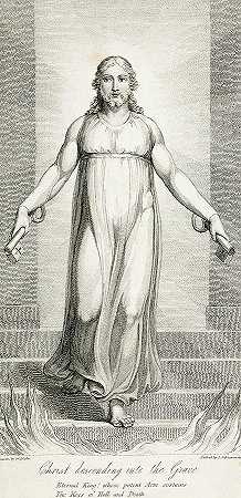 基督降临坟墓，1813年`Christ Descending into the Grave, 1813 by William Blake
