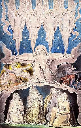 当晨星一起歌唱时，画于1807年`When the Morning Stars Sang Together, Painted in 1807 by William Blake