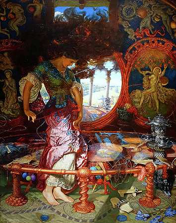 沙洛特夫人，1905年`The Lady of Shalott, 1905 by William Holman Hunt