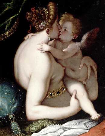 维纳斯与丘比特，1581年`Venus and Cupid, 1581 by Giovanni Battista Paggi