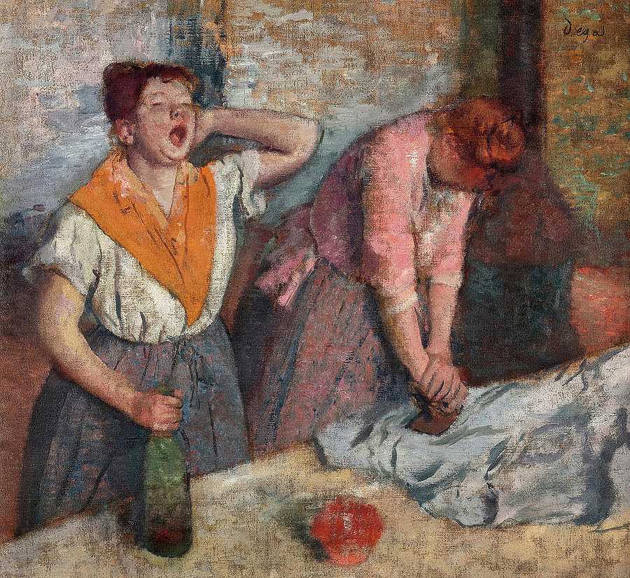 女性熨烫，1886年`Women Ironing, 1886 by Edgar Degas