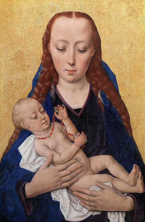 《女子与孩子》，1454年`Virgin and Child, 1454 by Dieric Bouts